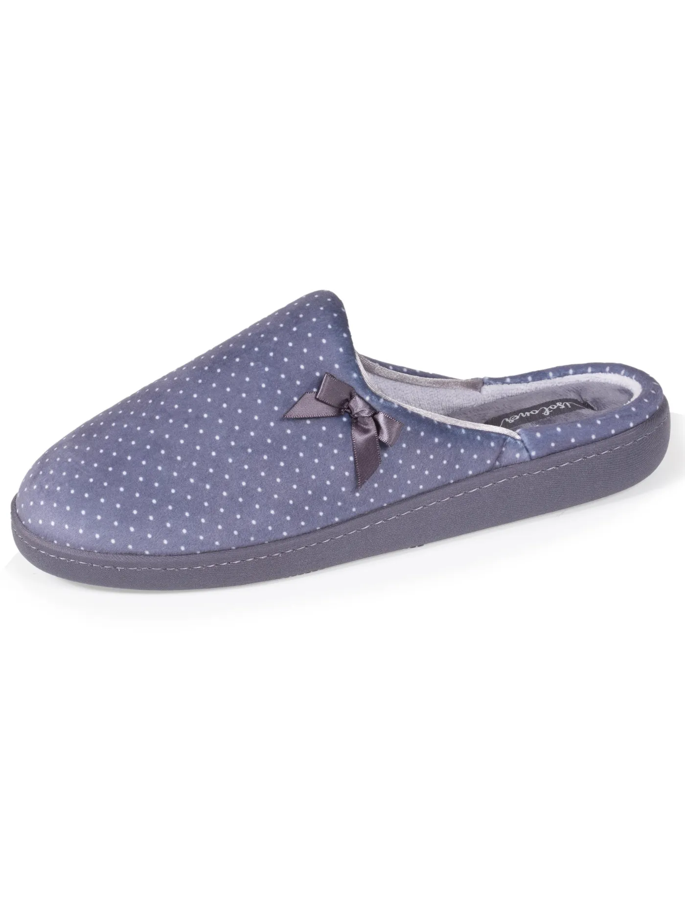 Chaussons mules Femme Pois Gris