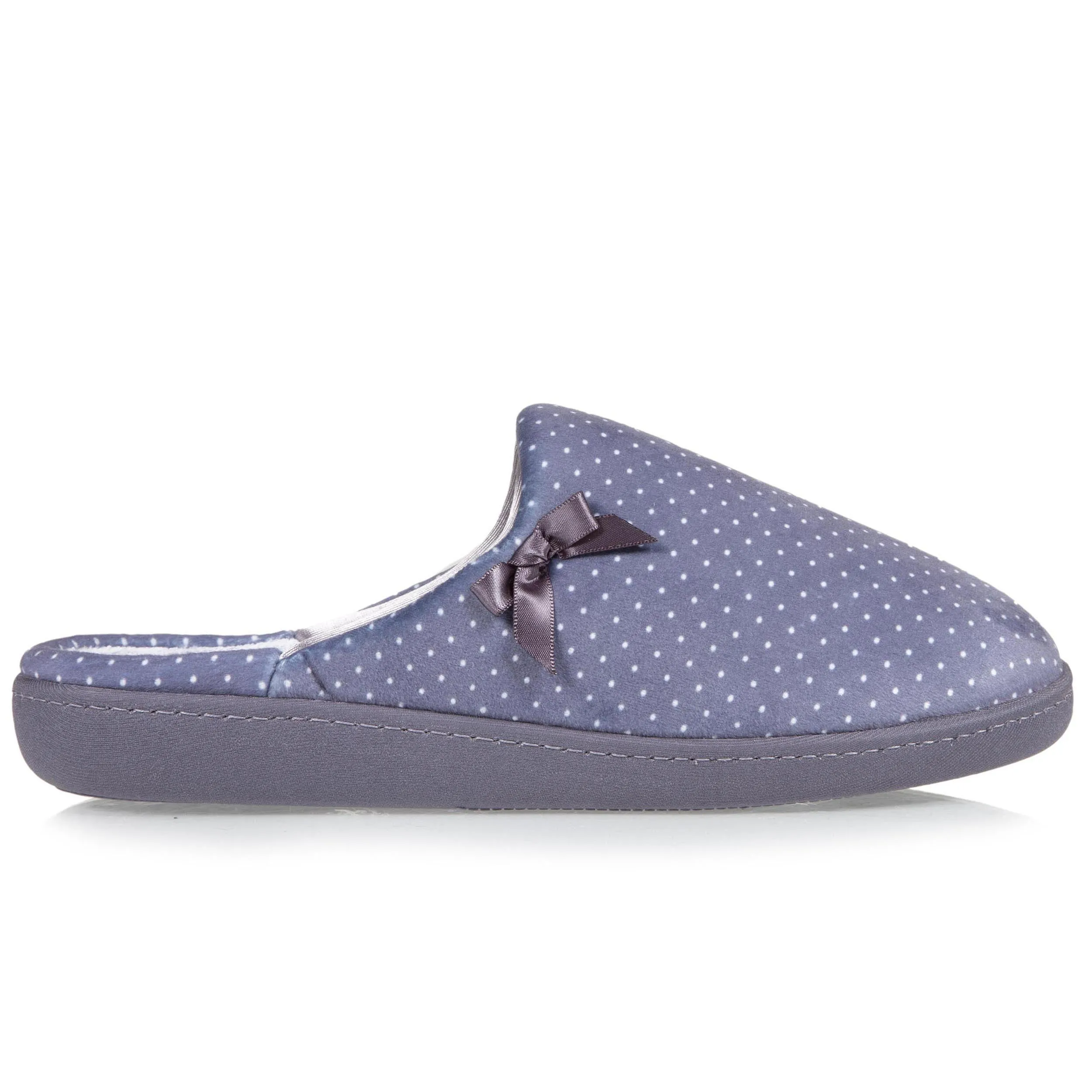 Chaussons mules Femme Pois Gris