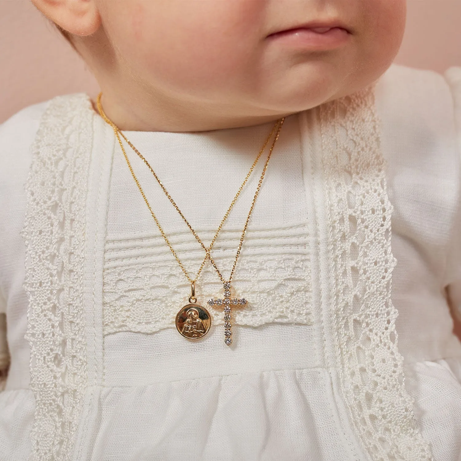 Children's Diamond Cross Pendant Necklace