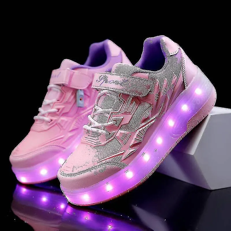 Children's Sneakers with Double Wheels and LED Lights - Q7-YKY