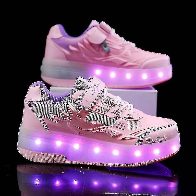 Children's Sneakers with Double Wheels and LED Lights - Q7-YKY