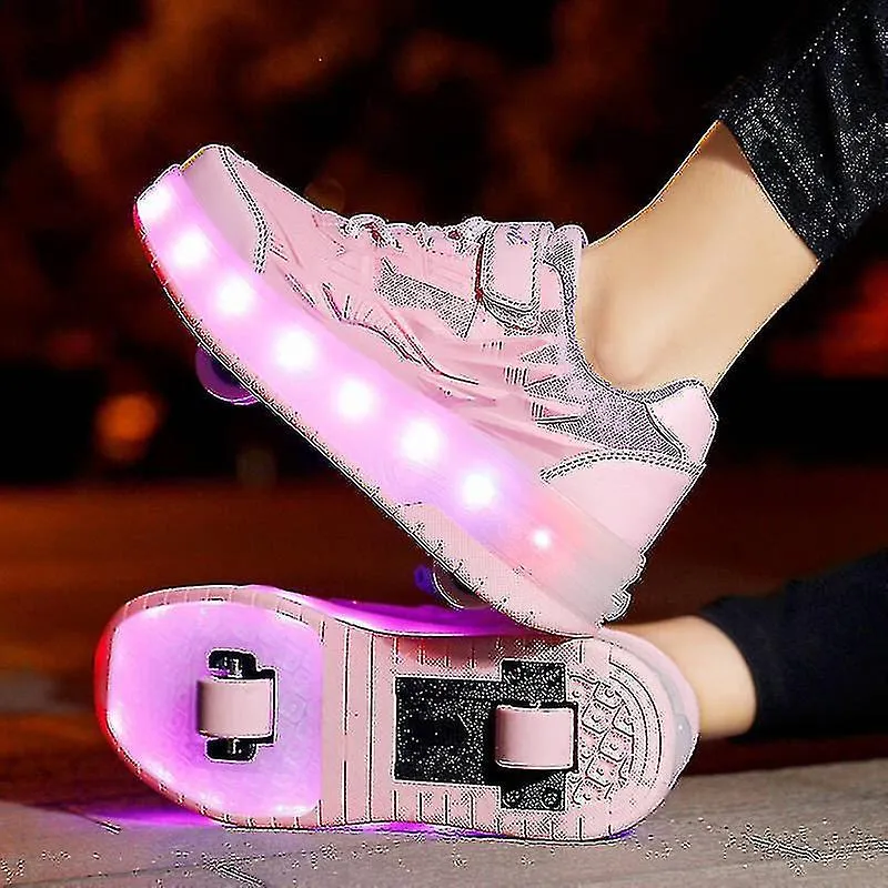 Children's Sneakers with Double Wheels and LED Lights - Q7-YKY