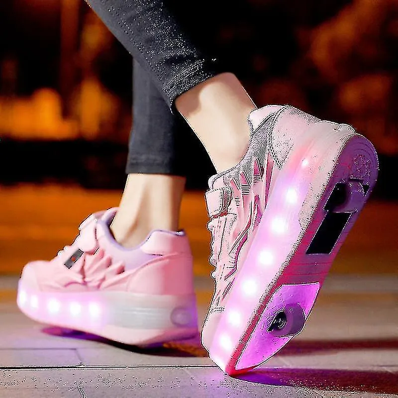 Children's Sneakers with Double Wheels and LED Lights - Q7-YKY