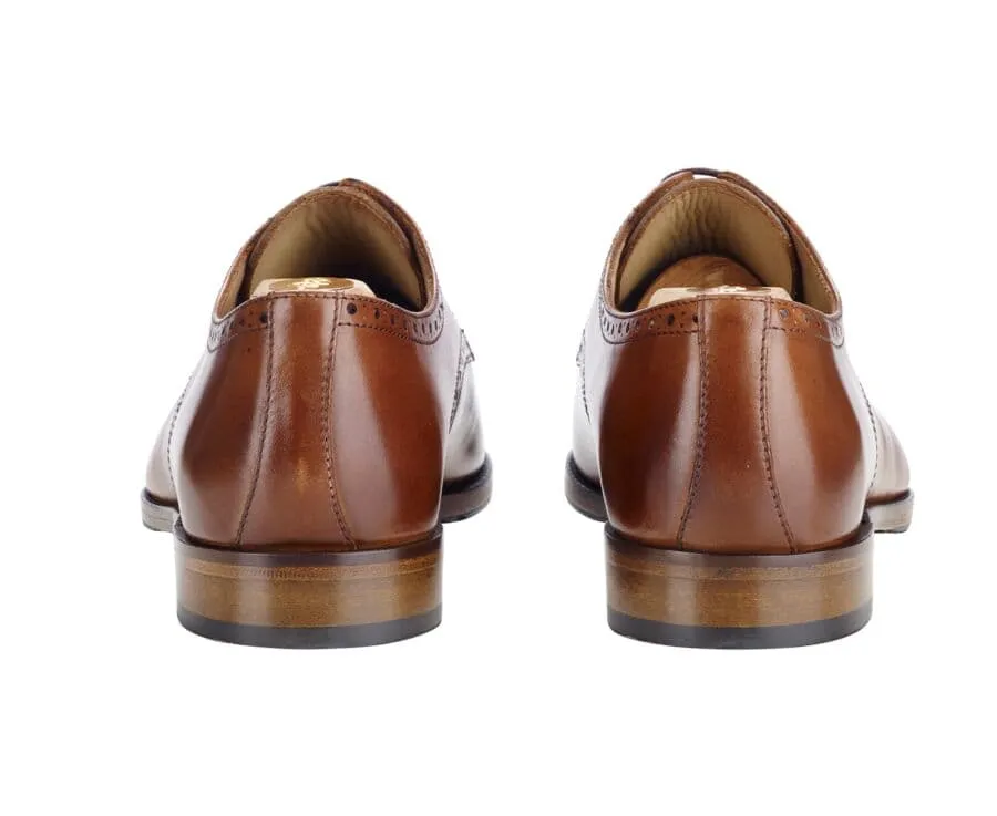 Chocolate Derby Shoes with Leather Outsole and Rubber Pad in BALDERTON PATIN