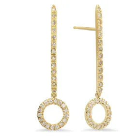 Circular Diamond Drop Earrings