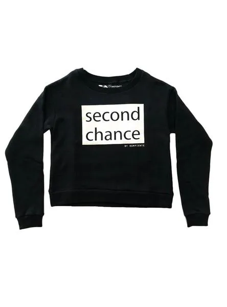 Clothing Breaking Crop Sweatshirt Black