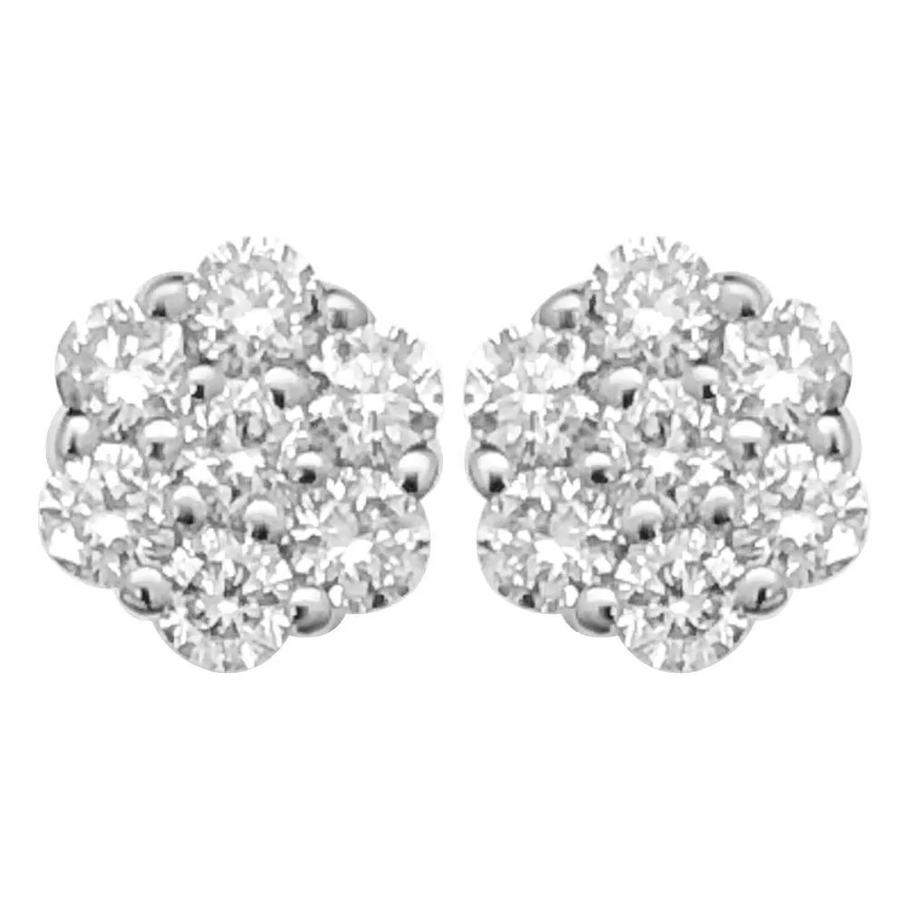 Cluster Diamond Earrings 0.26ct 10K Yellow Gold