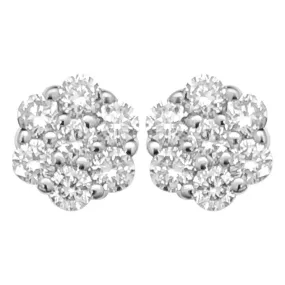 Cluster Diamond Earrings 0.26ct 10K Yellow Gold