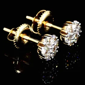 Cluster Diamond Earrings 14K Gold