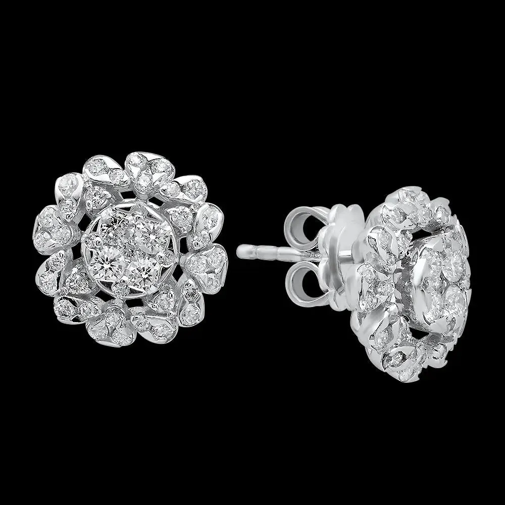 Clustered Diamond Earrings