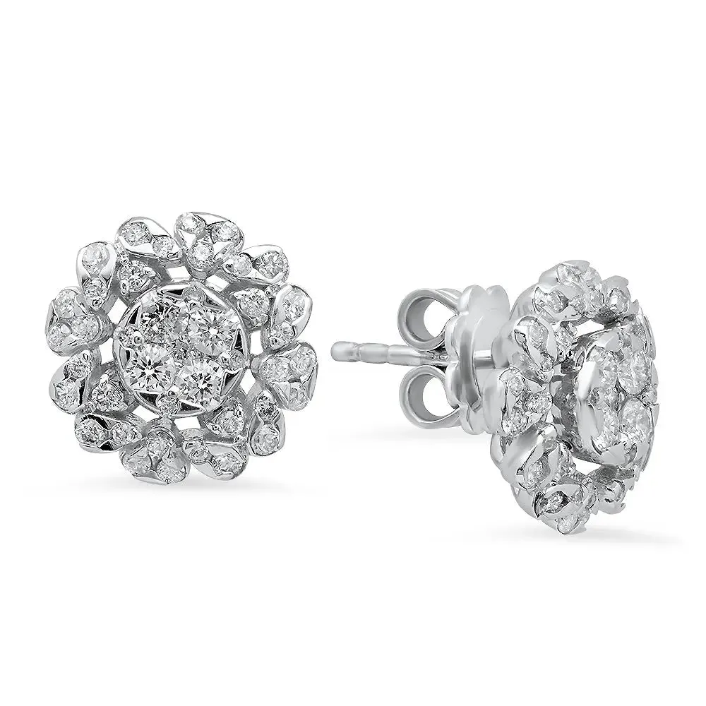 Clustered Diamond Earrings