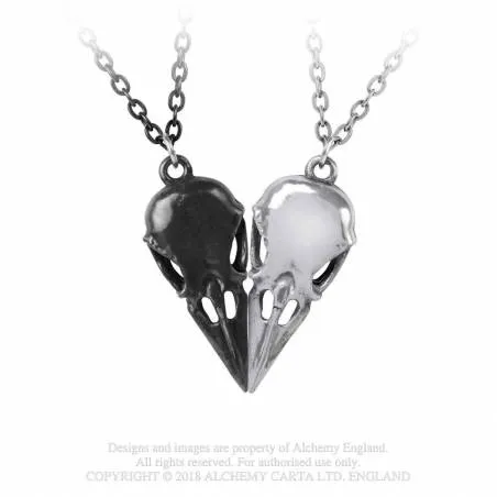 Coeur Crane - Raven Couple's Friendship Necklaces - Alchemy gothic