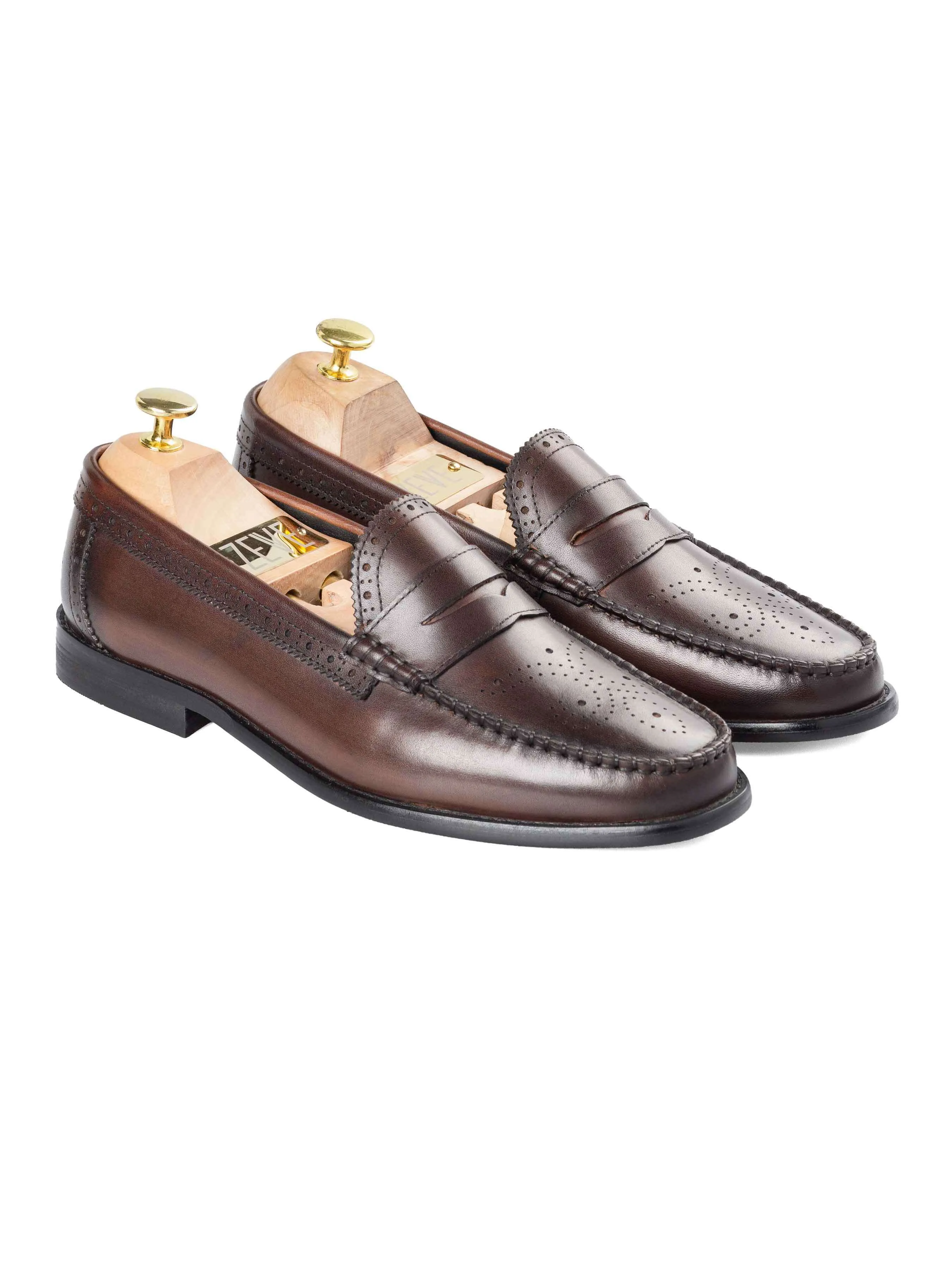 Coffee Brogue Penny Loafer