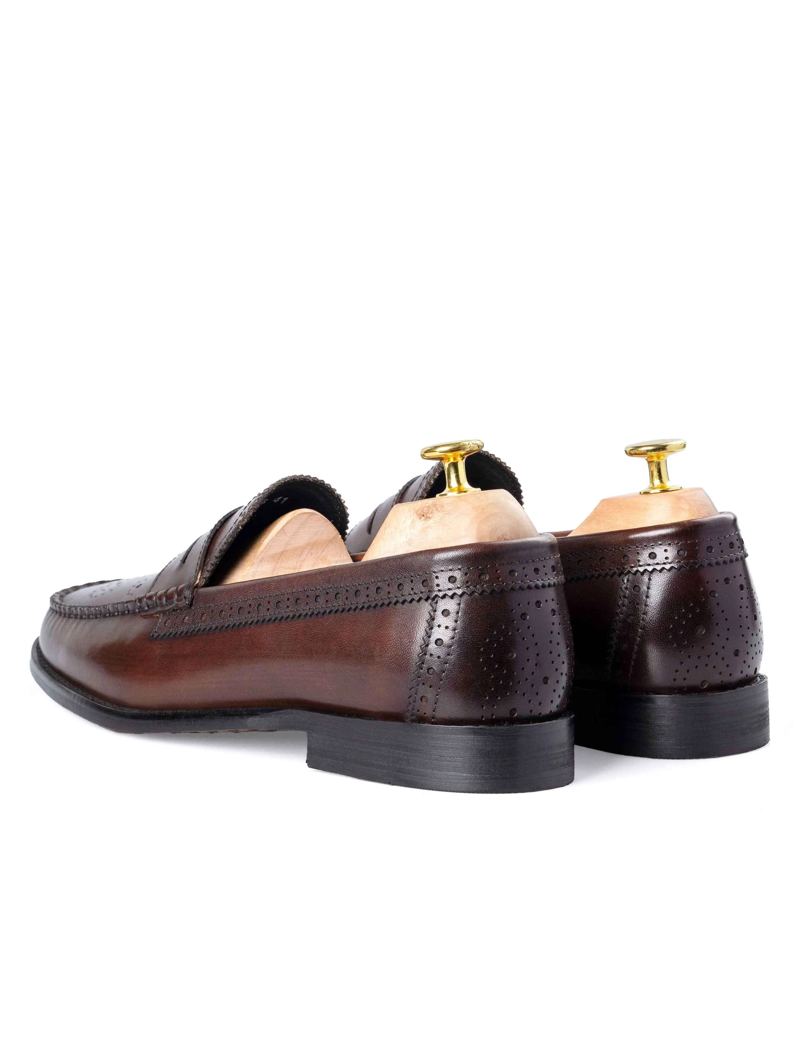 Coffee Brogue Penny Loafer