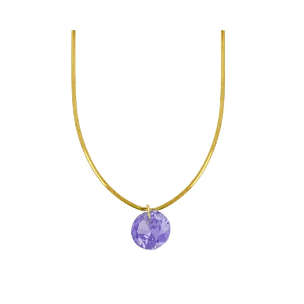 Collar Diamond Morado Oro