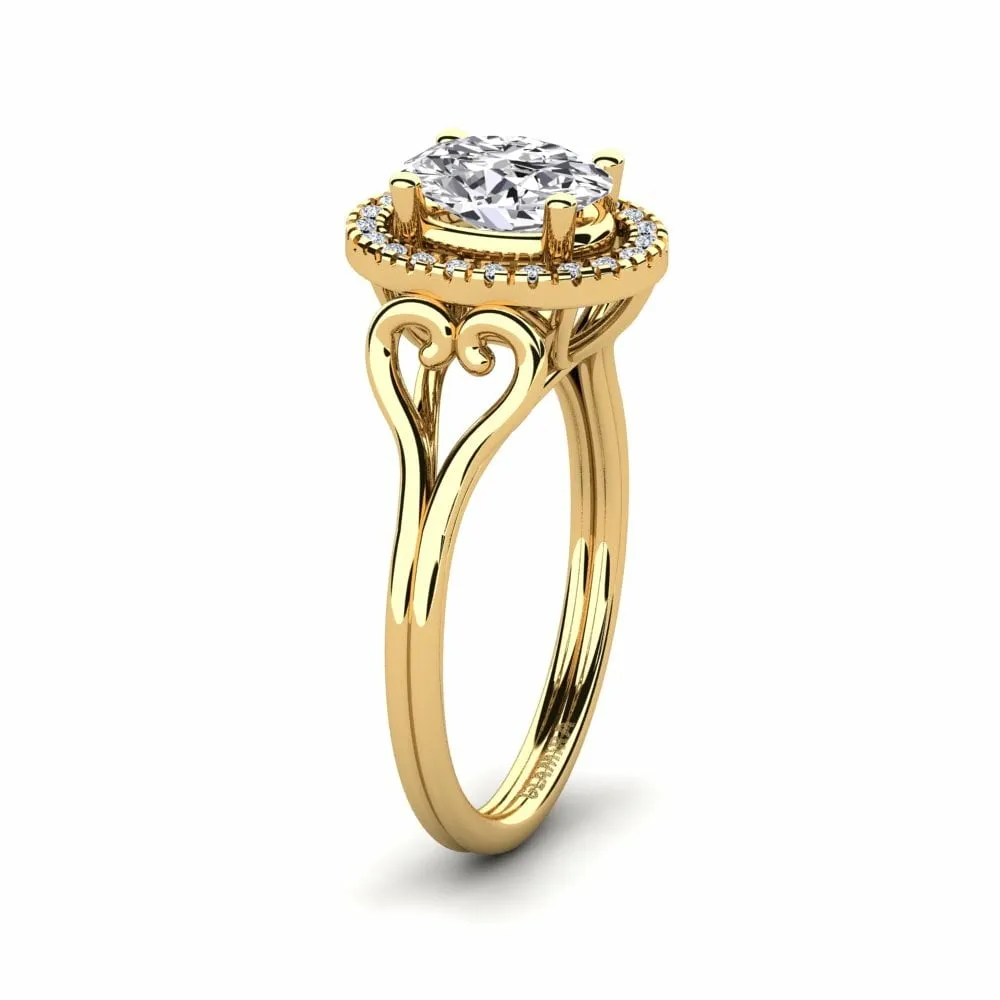 Compromiso Azalea Ring - White Gold, Diamonds, Unique Design.