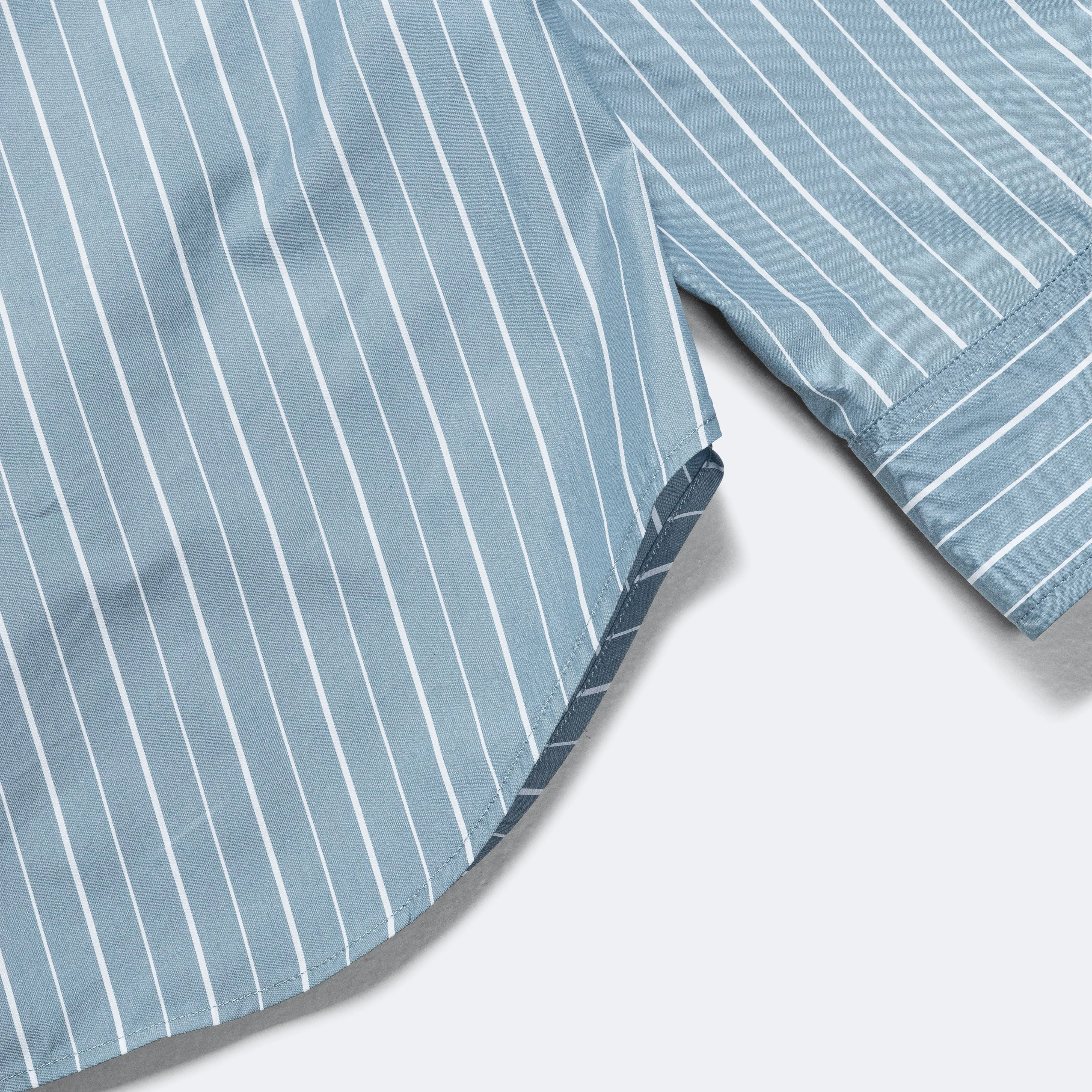 Cotton Silk Stripe Shirt - Blue/White