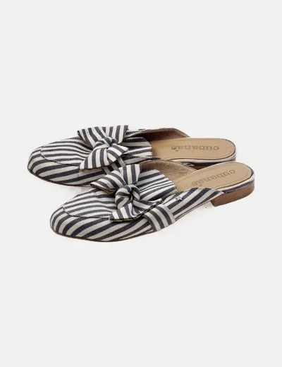 Cubana's Mules two-tone stripes