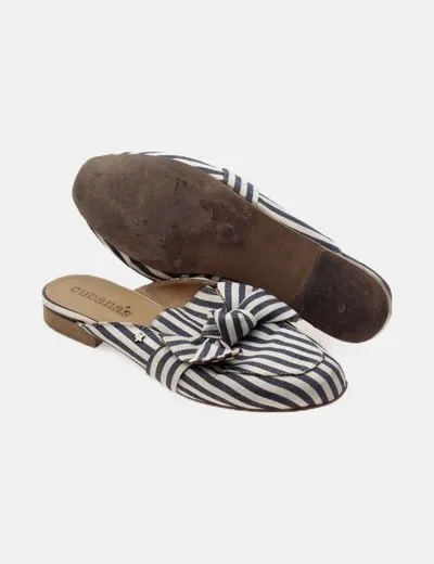 Cubana's Mules two-tone stripes