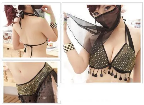 Daring Sexy Mesh Mask Lingerie Latin Dance Clothing Arab Belly Dance Costume