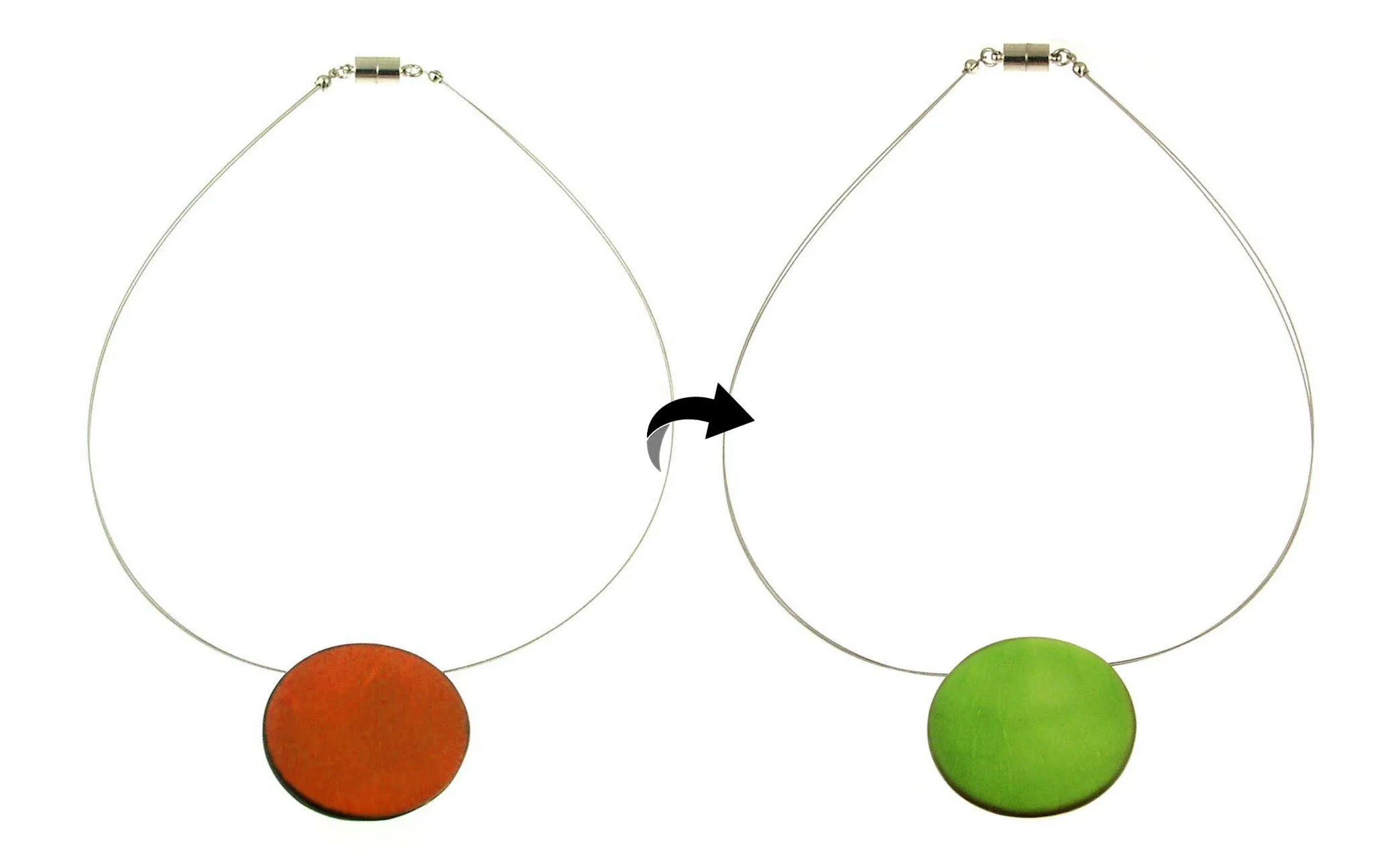 Debra Reiff, Oval Reversible Pendant Necklaces