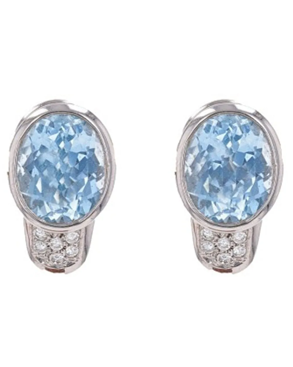 Diamond and Aquamarine Earrings