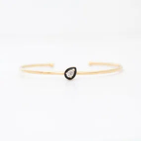 Diamond and Enamel Bangle with Pear Design