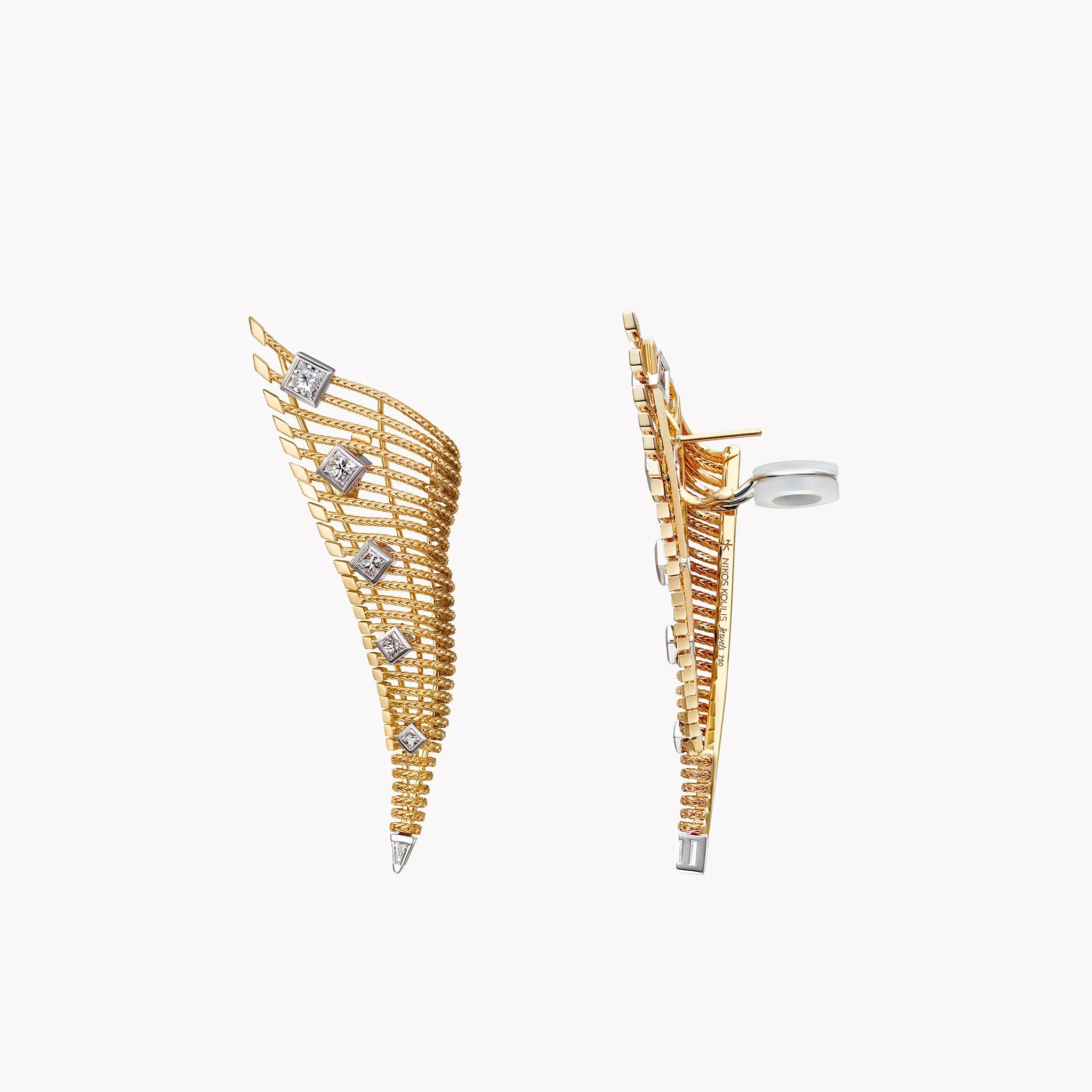 Diamond and Gold Earrings Together