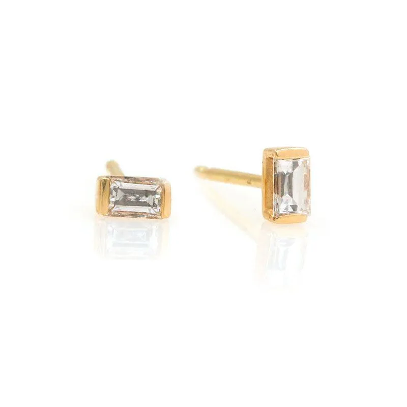 Diamond Baguette Stud Earrings