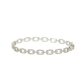 Diamond Bridge Bangle with Rectangle Design