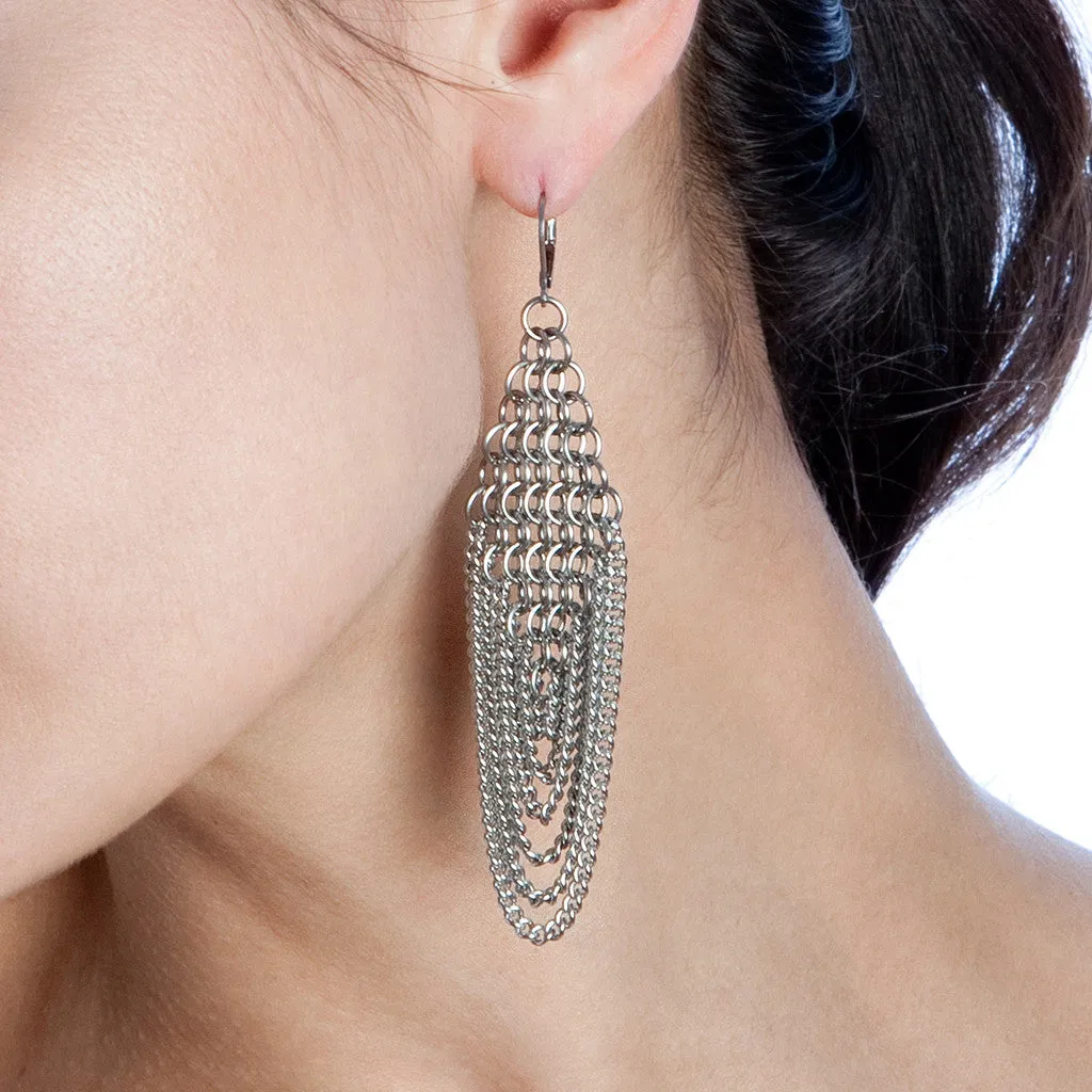 Diamond Chain Earrings | Shop SLINKY's Draping Chain Earrings Now!