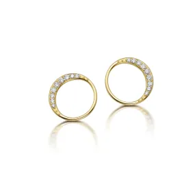 Diamond Crescent Moon Studs - Top Selling Earrings with Sparkling Diamonds