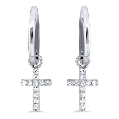 Diamond Cross Earrings | Exclusive Collection | Shop Now