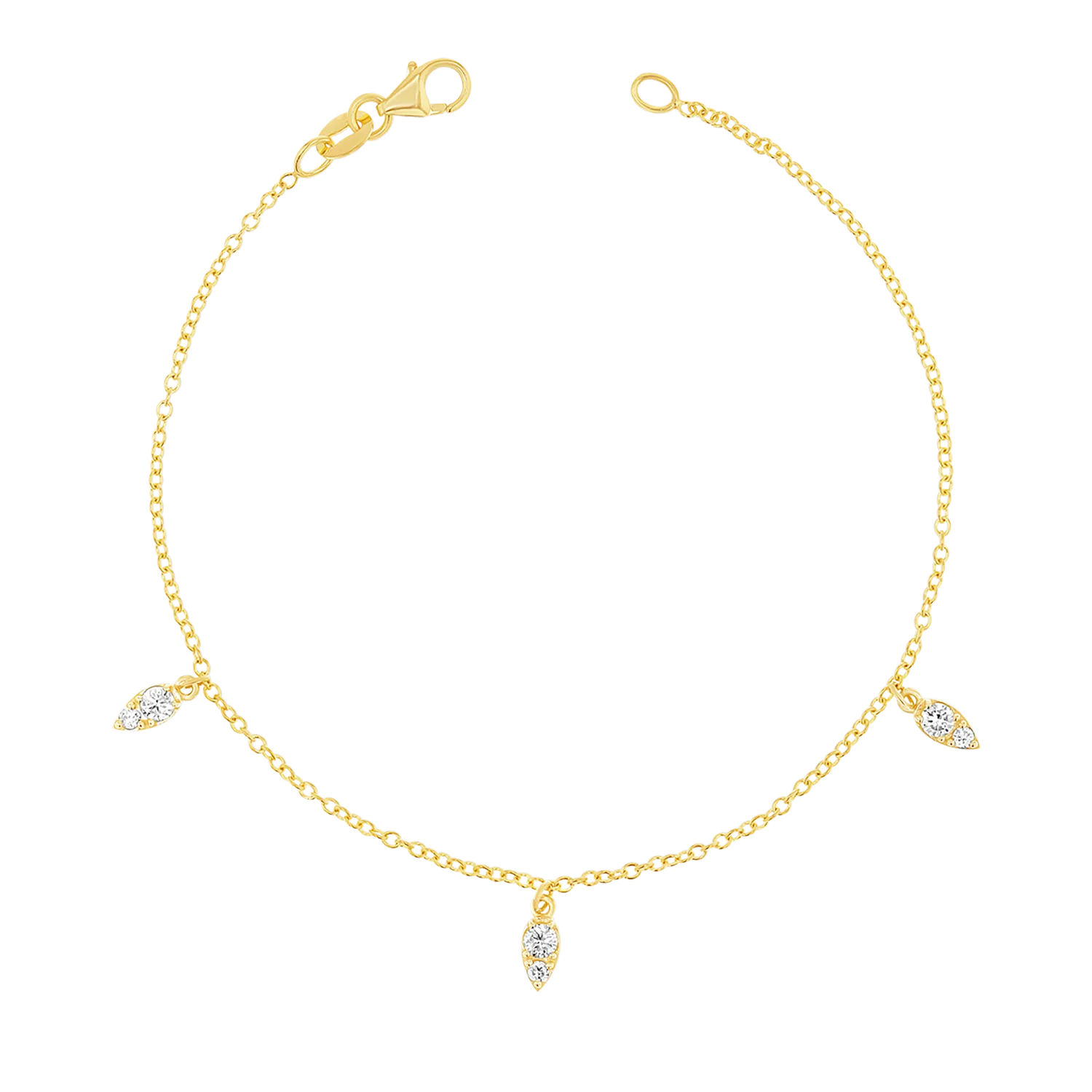 Diamond Drop Bracelet with Pear-shaped Gems