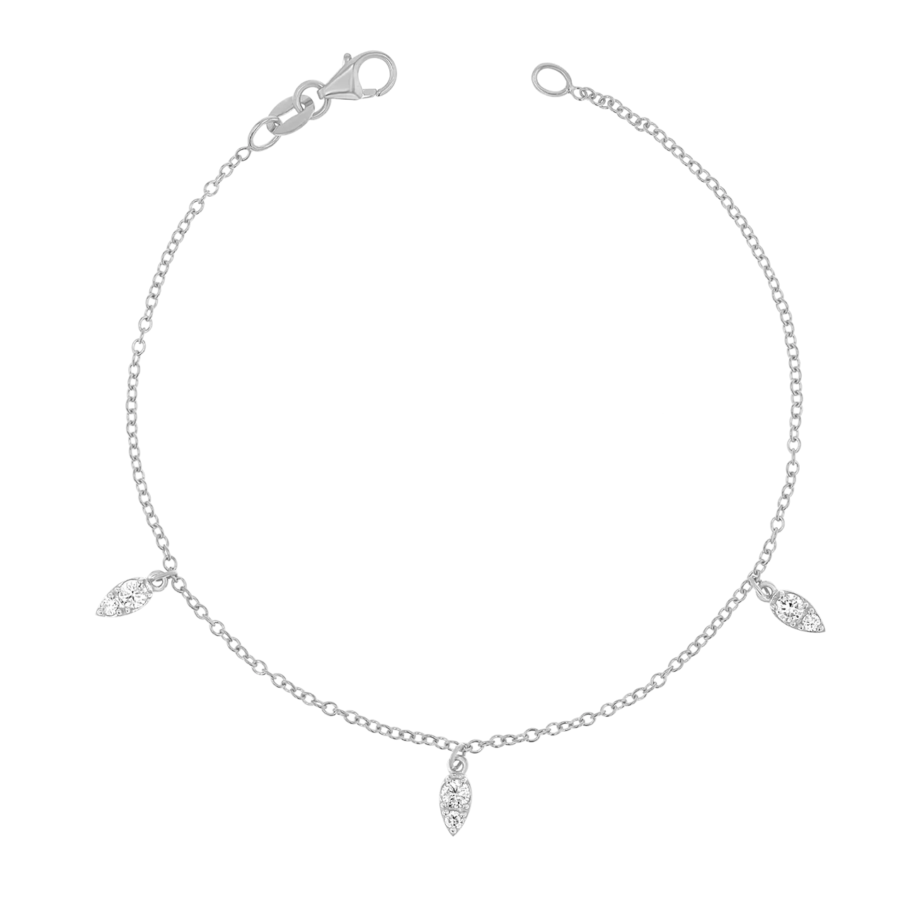 Diamond Drop Bracelet with Pear-shaped Gems