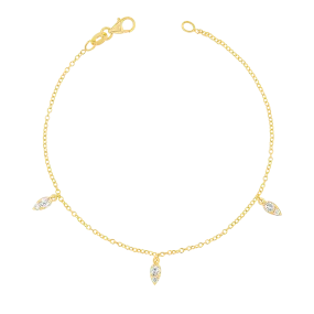 Diamond Drop Bracelet with Pear-shaped Gems