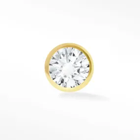 Diamond Earring 2.5mm Diamond Bezel 14k Yellow Flat Back