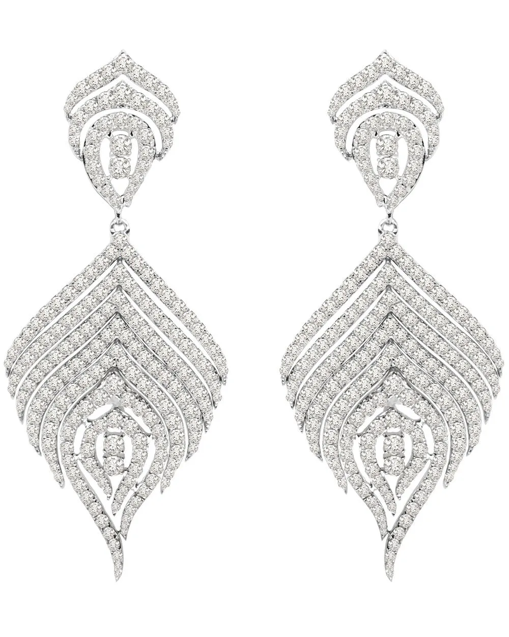 Diamond Feather Earrings: Stunning Drop Earrings for a Glamorous Look