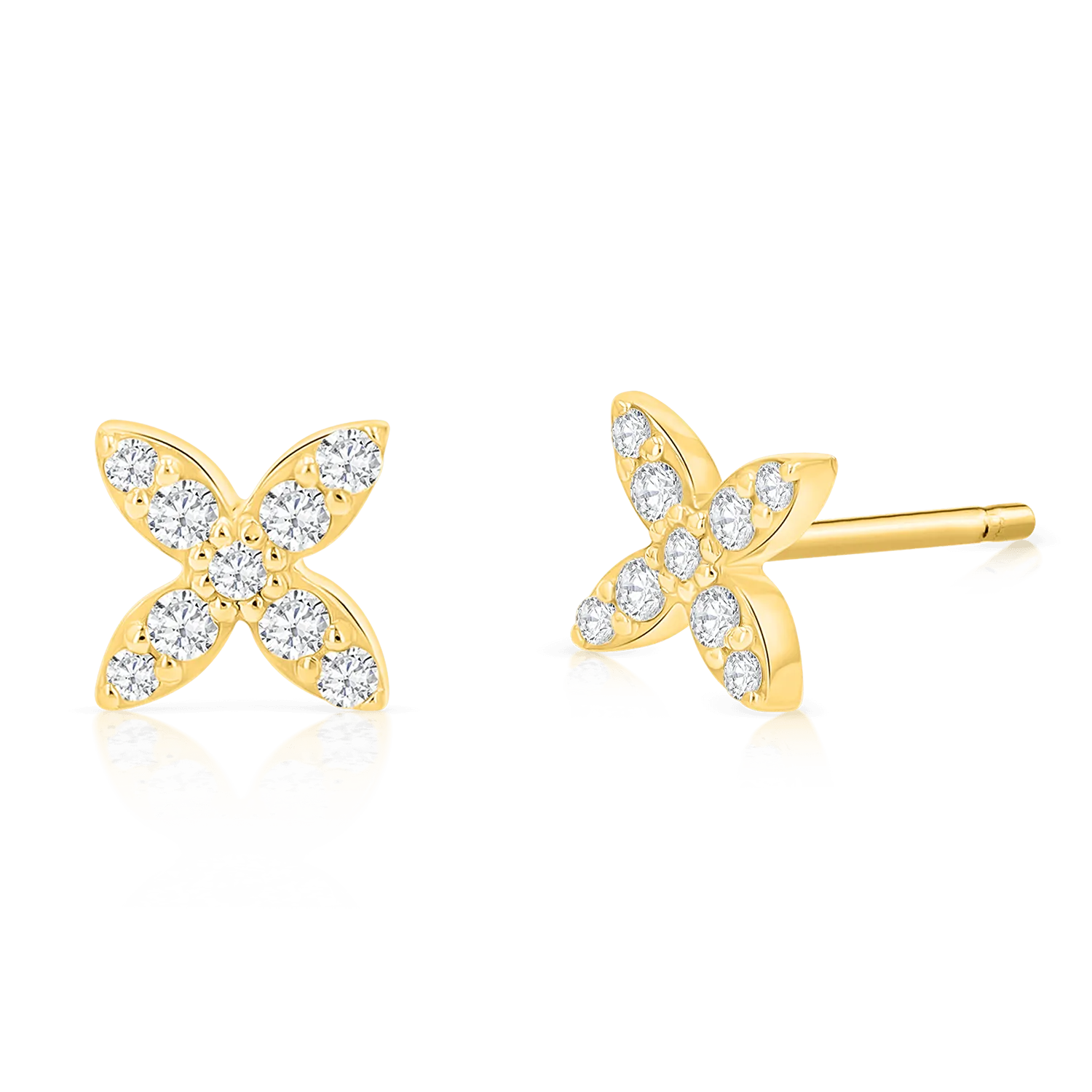 Diamond Flower Earrings