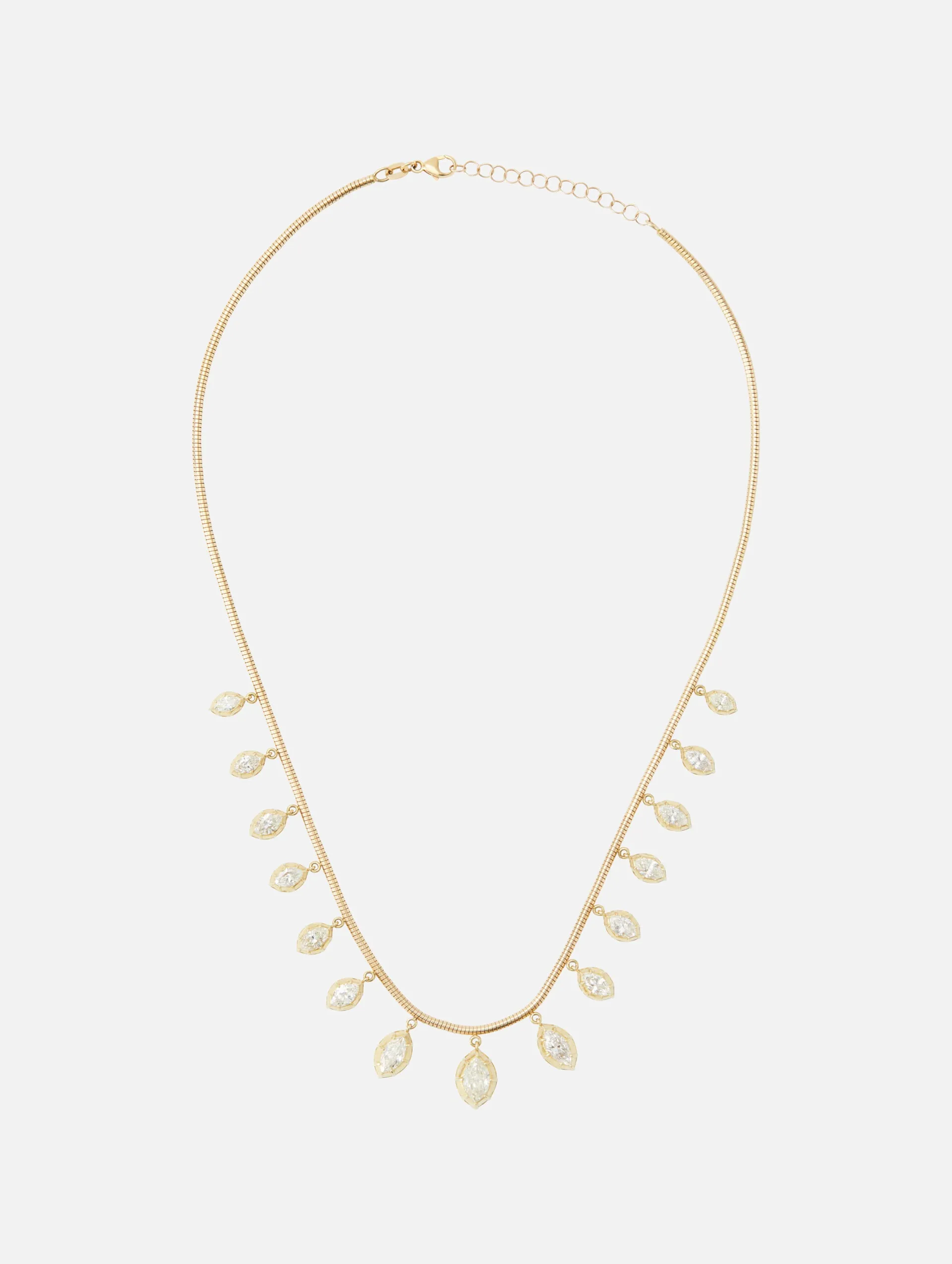 Diamond Fringe Necklace - Marquise Style