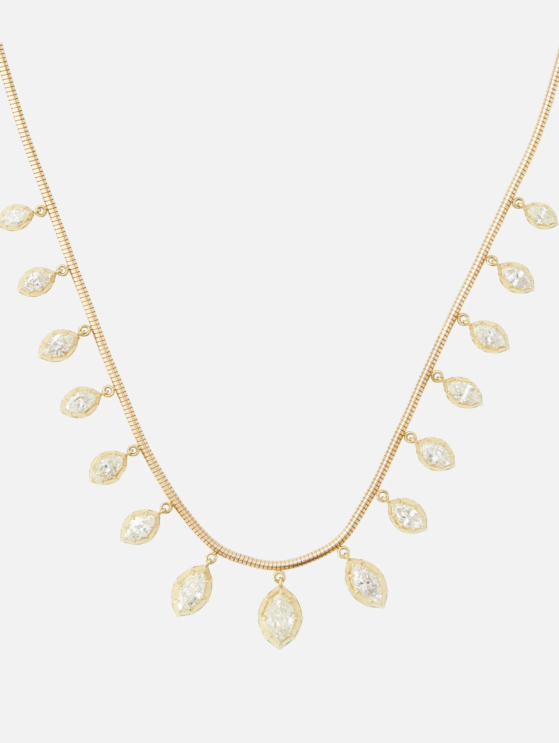 Diamond Fringe Necklace - Marquise Style