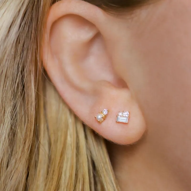 Diamond Geometric Stud Earrings