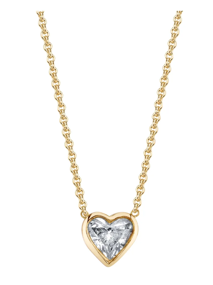 Diamond Heart Necklace - Solitaire Design