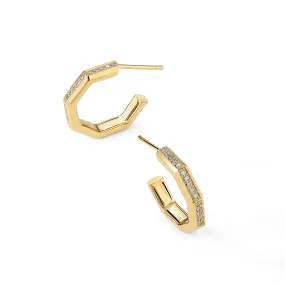 Diamond Hoop Earrings by Geometrix