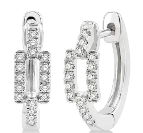 Diamond Huggie Earrings with Petite Paper Clip design - Buy Online