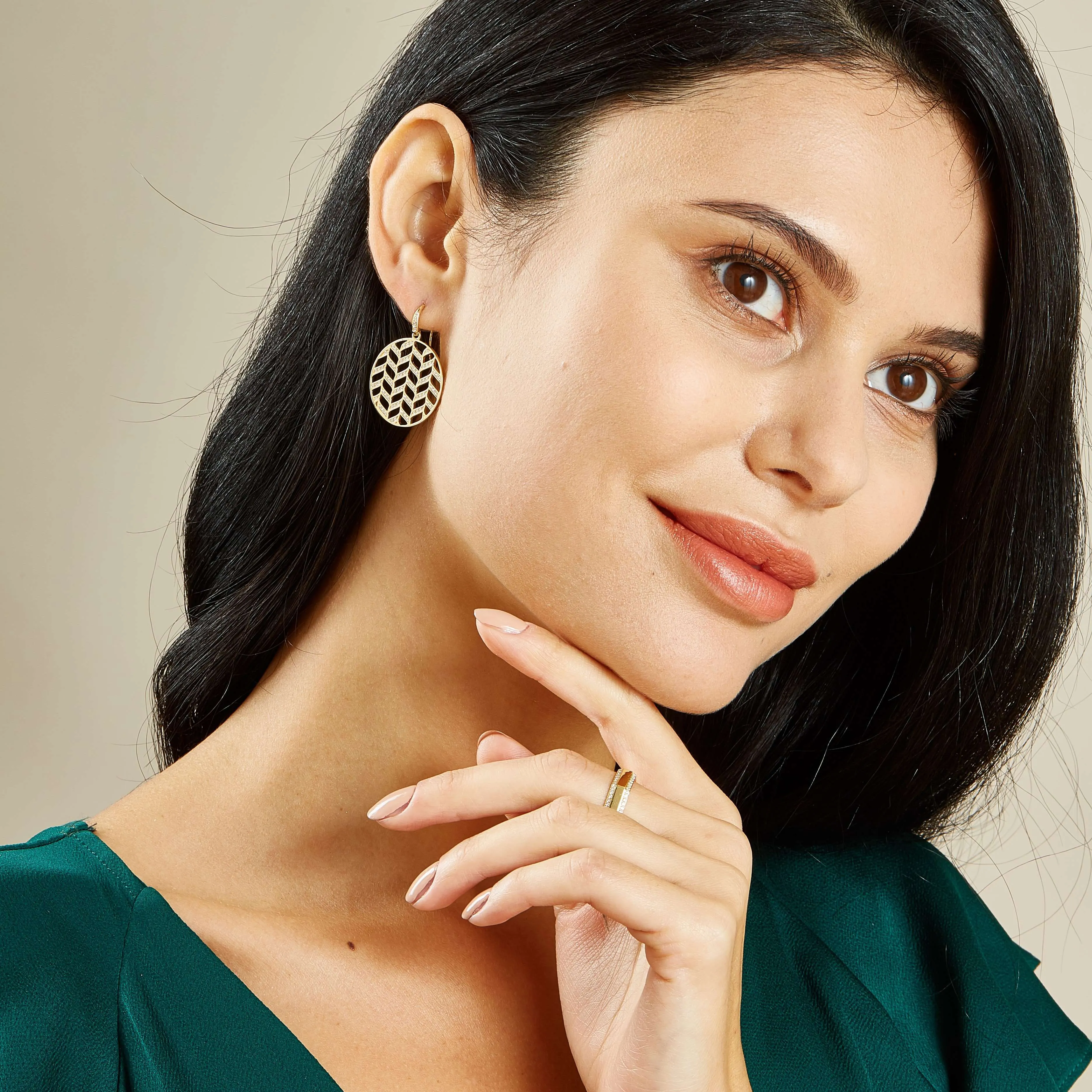 Diamond Leaf Earrings