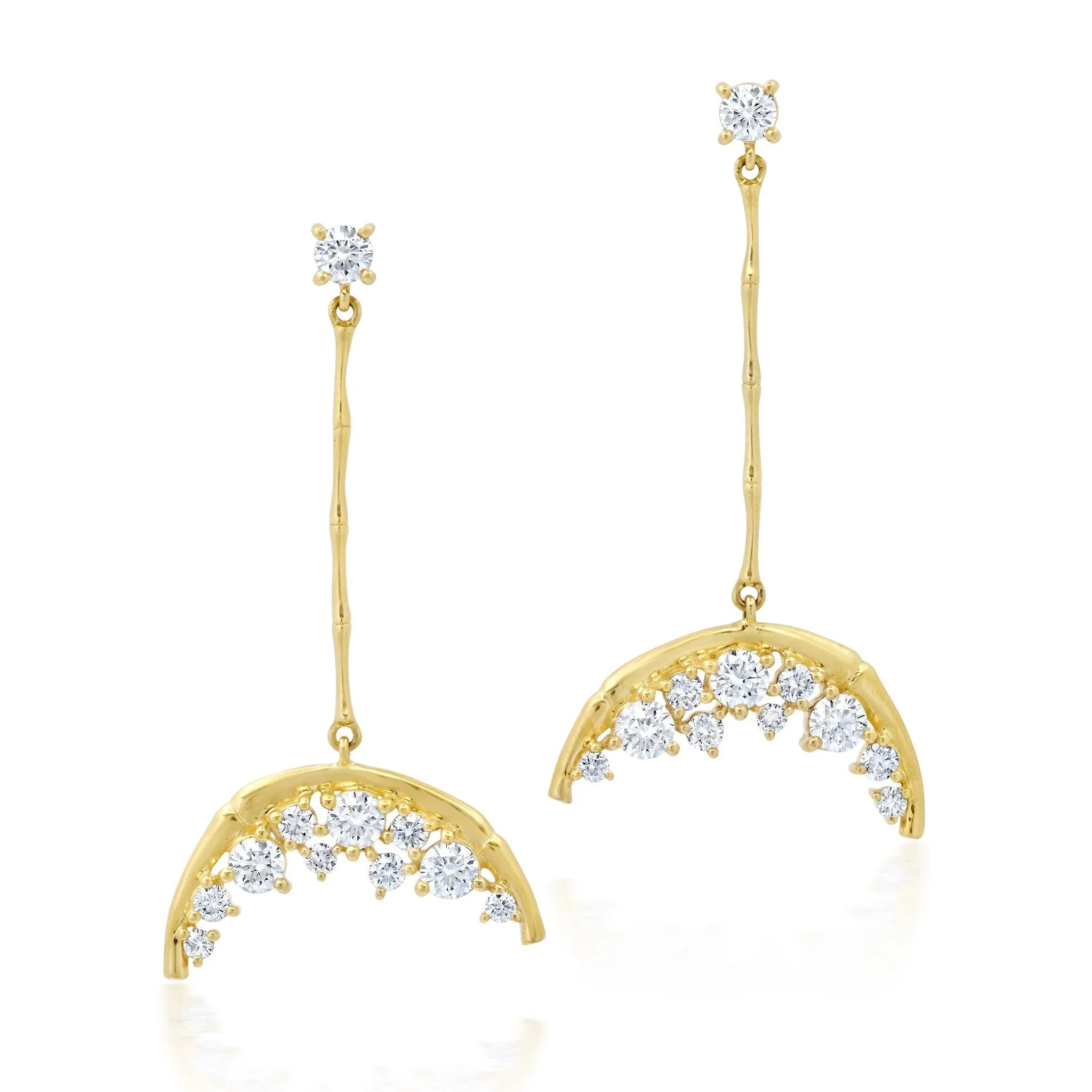 Diamond Moon Earrings