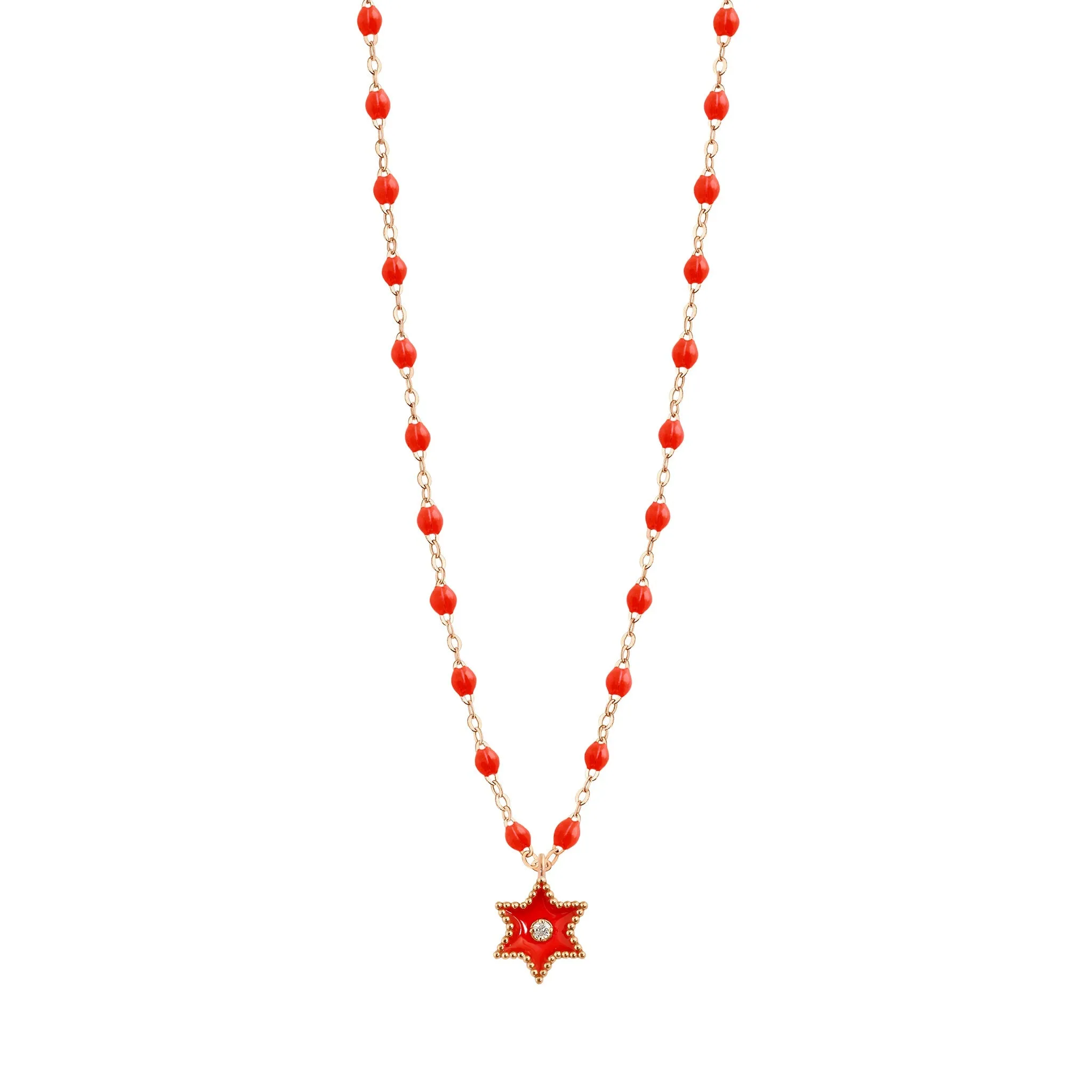 Diamond Necklace, Coral, Rose Gold, 16.5 inch