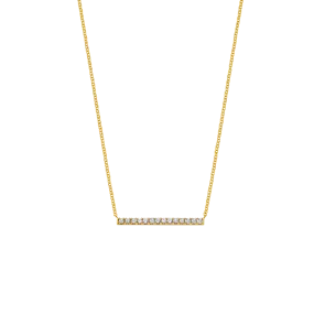 Diamond Pave Bar Necklace - Sparkling Diamond Bar Pendant