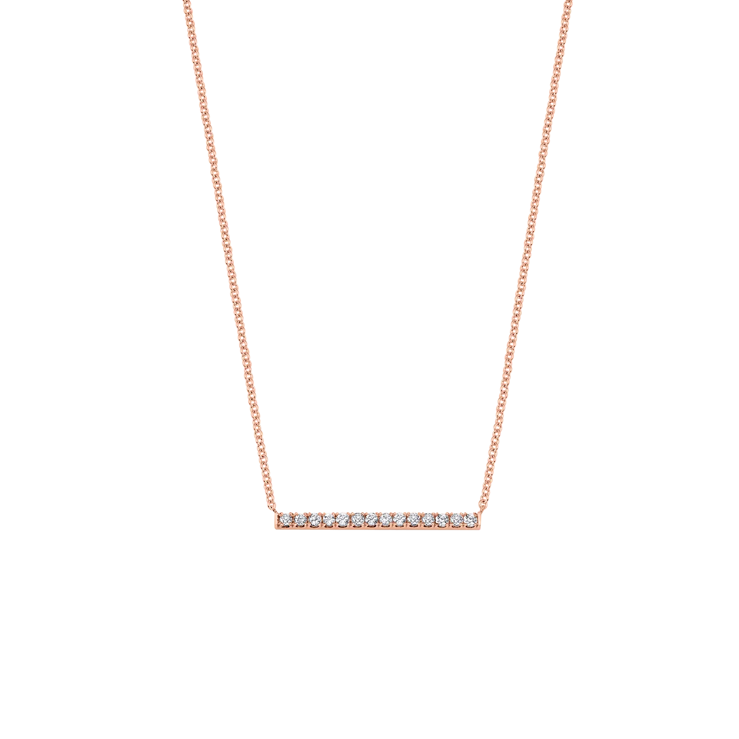 Diamond Pave Bar Necklace - Sparkling Diamond Bar Pendant